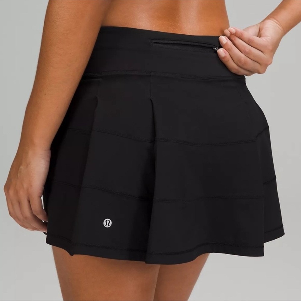 Lululemon Pace Rival Mid-Rise Skirt Women 12 Black Tennis Skort - Picture 3 of 12